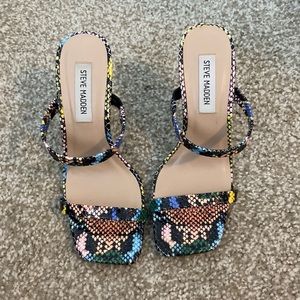 Snake print heels